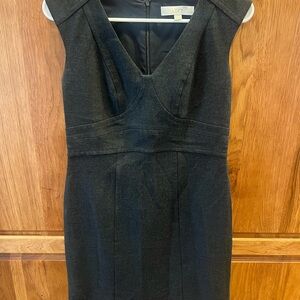 LOFT Charcoal Sleeveless Midi Dress